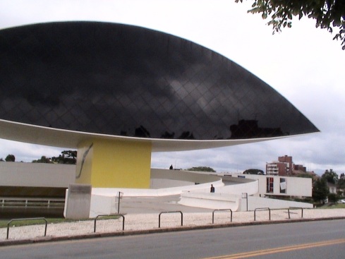 Oscar Niemeyer Museum designed by him, in Curitiba, Parana, Brazil